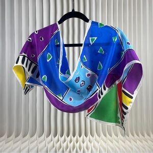 Echo Silk Scarf with Bold Patterns